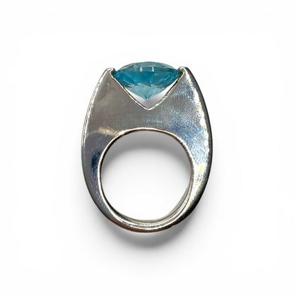 Anello Donna Argento Topazio Azzurro - AA010466