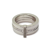Anello a Fascia Donna Brillanti Bond in Argento - AA010648