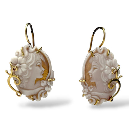 Orecchini con Cammeo in Argento Dorato - Cammeo15