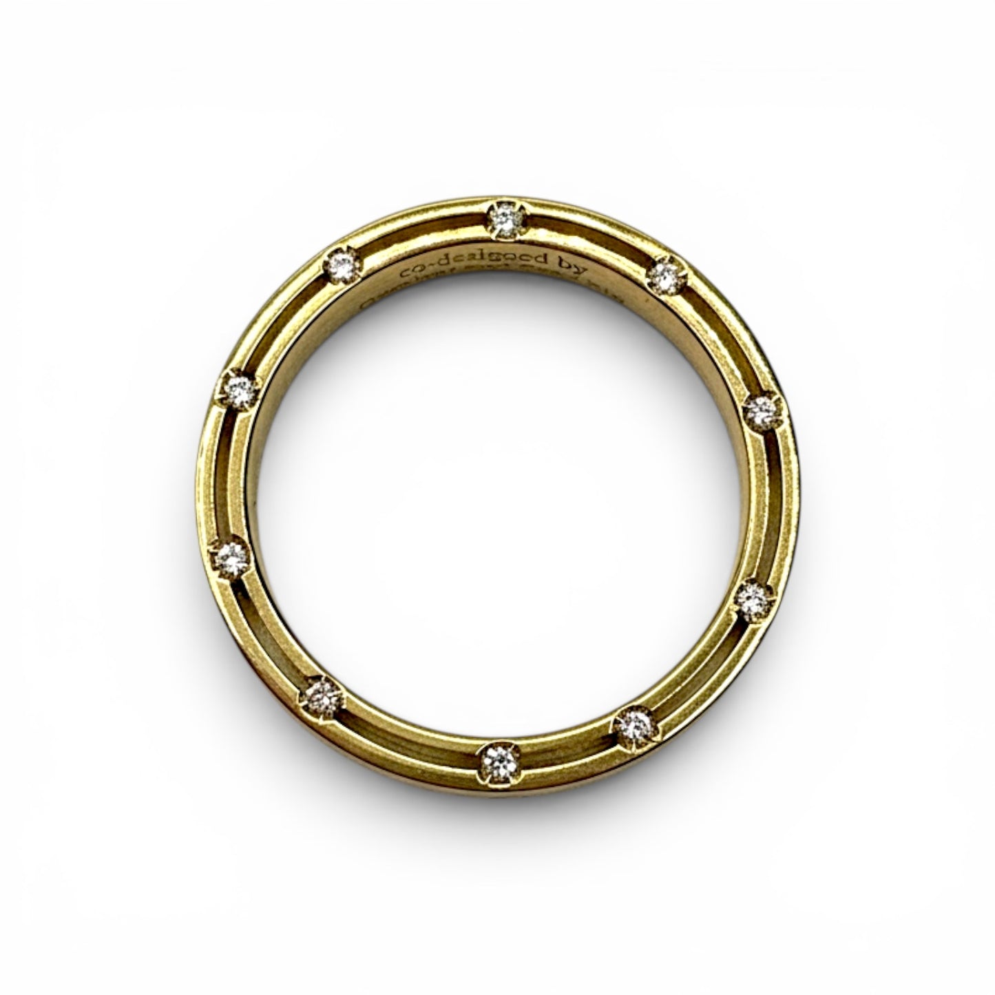 Fede Nuziale Damiani D-Side in Oro Giallo e 20 Diamanti 3,3 mm - 71480584