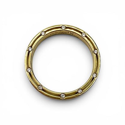 Fede Nuziale Damiani D-Side in Oro Giallo e 20 Diamanti 3,3 mm - 71480584