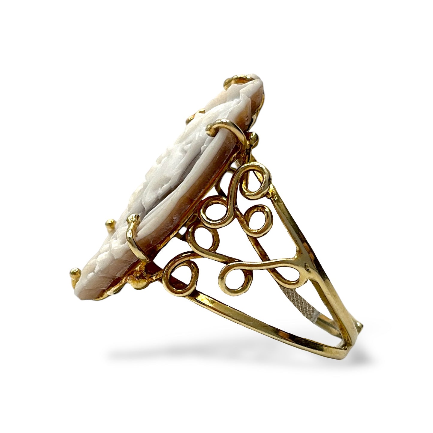 Anello con Cammeo in Argento Dorato - Cammeo18