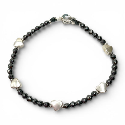 Bracciale Spadarella Cuori ed Ematite Scura - SPBR764 -