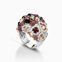 Anello Pietre Colore Citrino Mediterraneo Gioielli Positano - P02ACA03