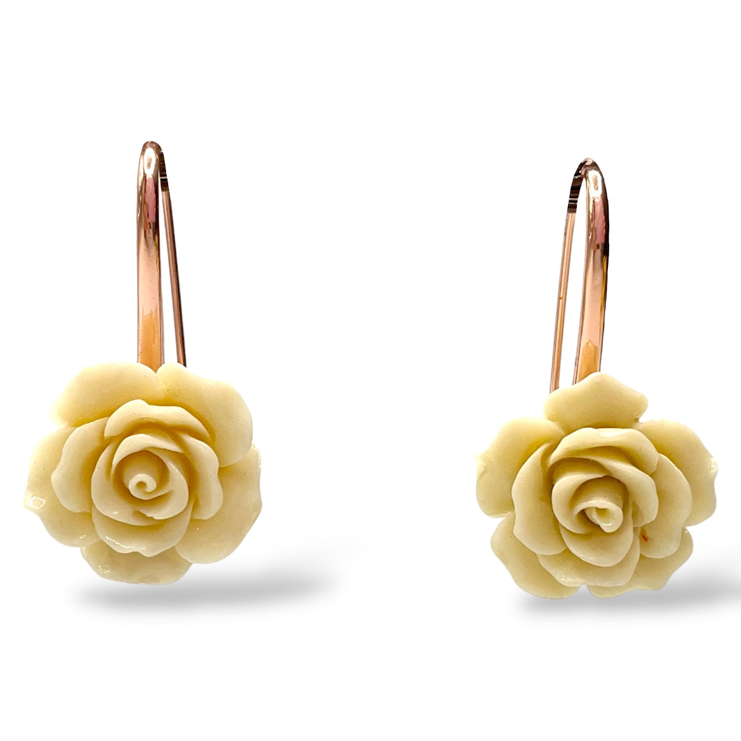 Orecchini Pendenti ad Amo Rosa Panna - OR.AG33