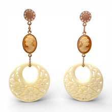 Orecchini Pendenti Resina e Cammeo - OR.AG39