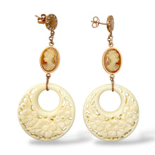 Orecchini Pendenti Resina e Cammeo - OR.AG39