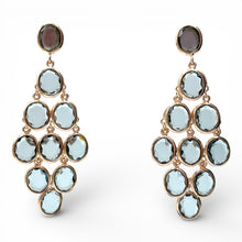 Orecchini Pendenti Argento Rosato con Iolite Blu - OR.AG43