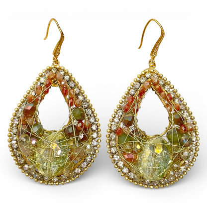 Orecchini Pendenti a Goccia con Cristalli - OR.AG45
