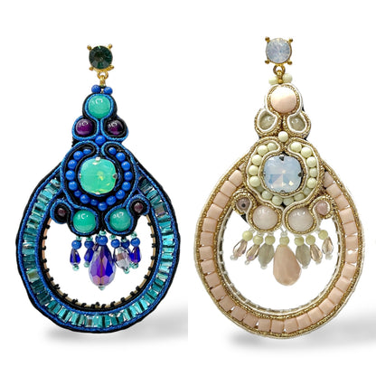 Orecchini Pendenti Donna Cristalli e Perline Ottaviani Bijoux - 49439