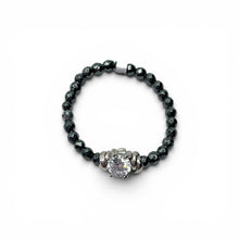 Anello Spadarella Ematite e Zircone - SPAN59