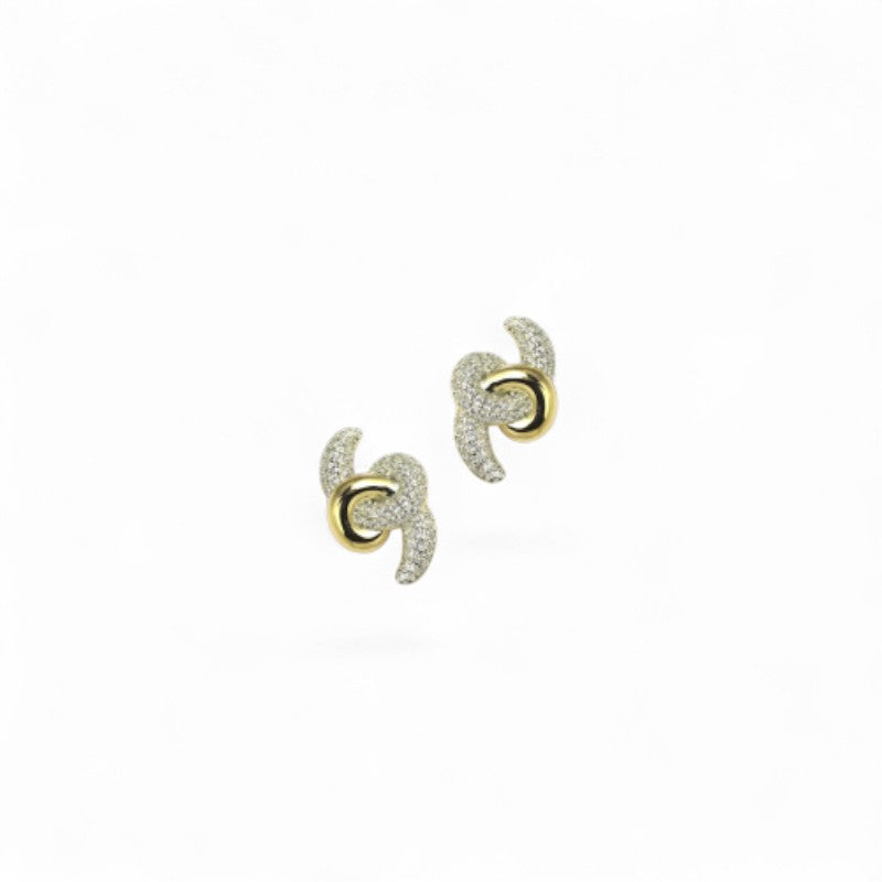 Orecchini In Argento Placato Blu Amante Con Torciglione - BOR44CE