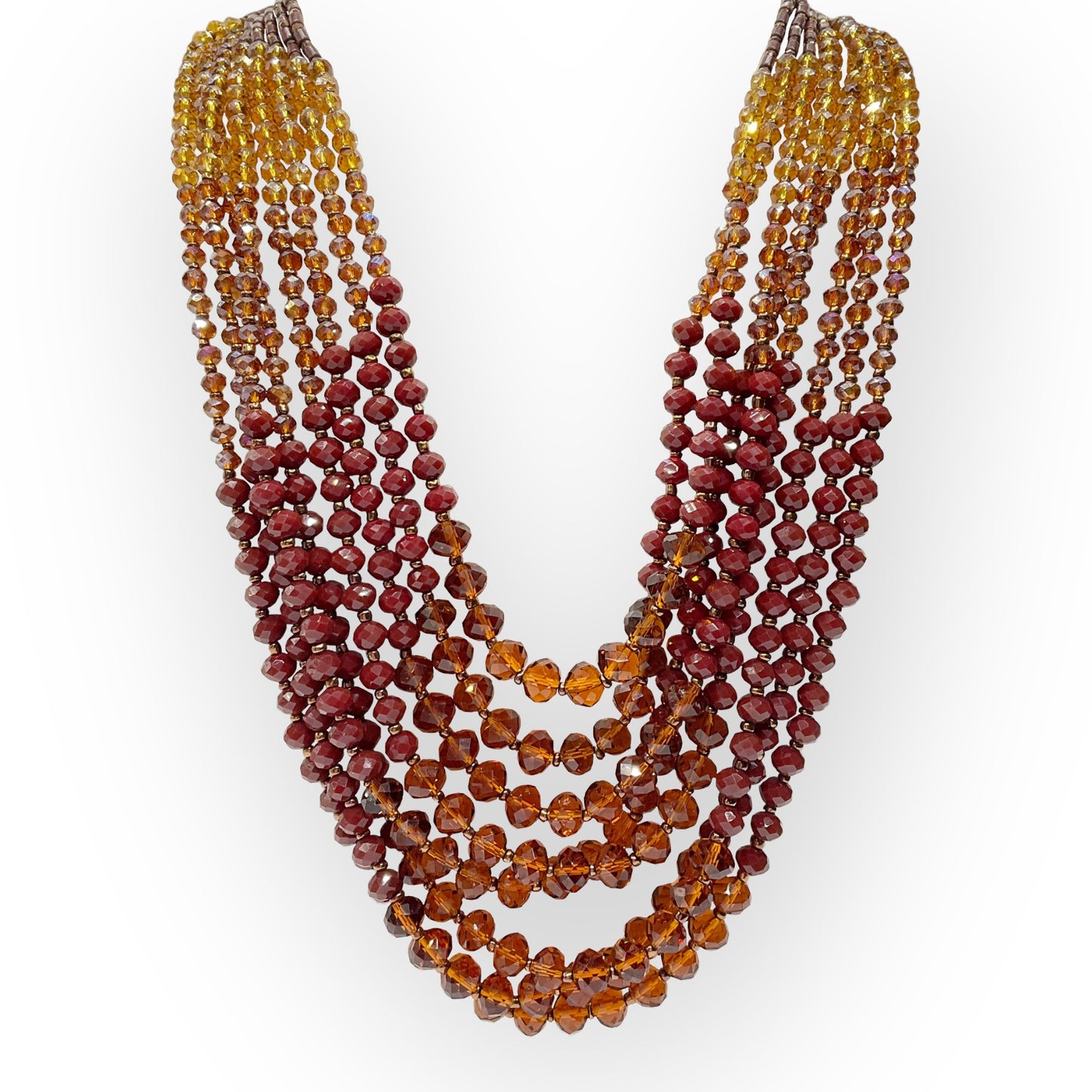 Collana Lunga Donna Multifilo Cristalli Ambra Ottaviani Bijoux - 480553