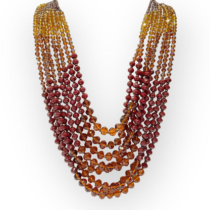 Collana Lunga Donna Multifilo Cristalli Ambra Ottaviani Bijoux - 480553