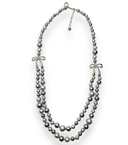 Collana Lunga Donna Perle Grigie e Fiocchi Ottaviani Bijoux - 480545