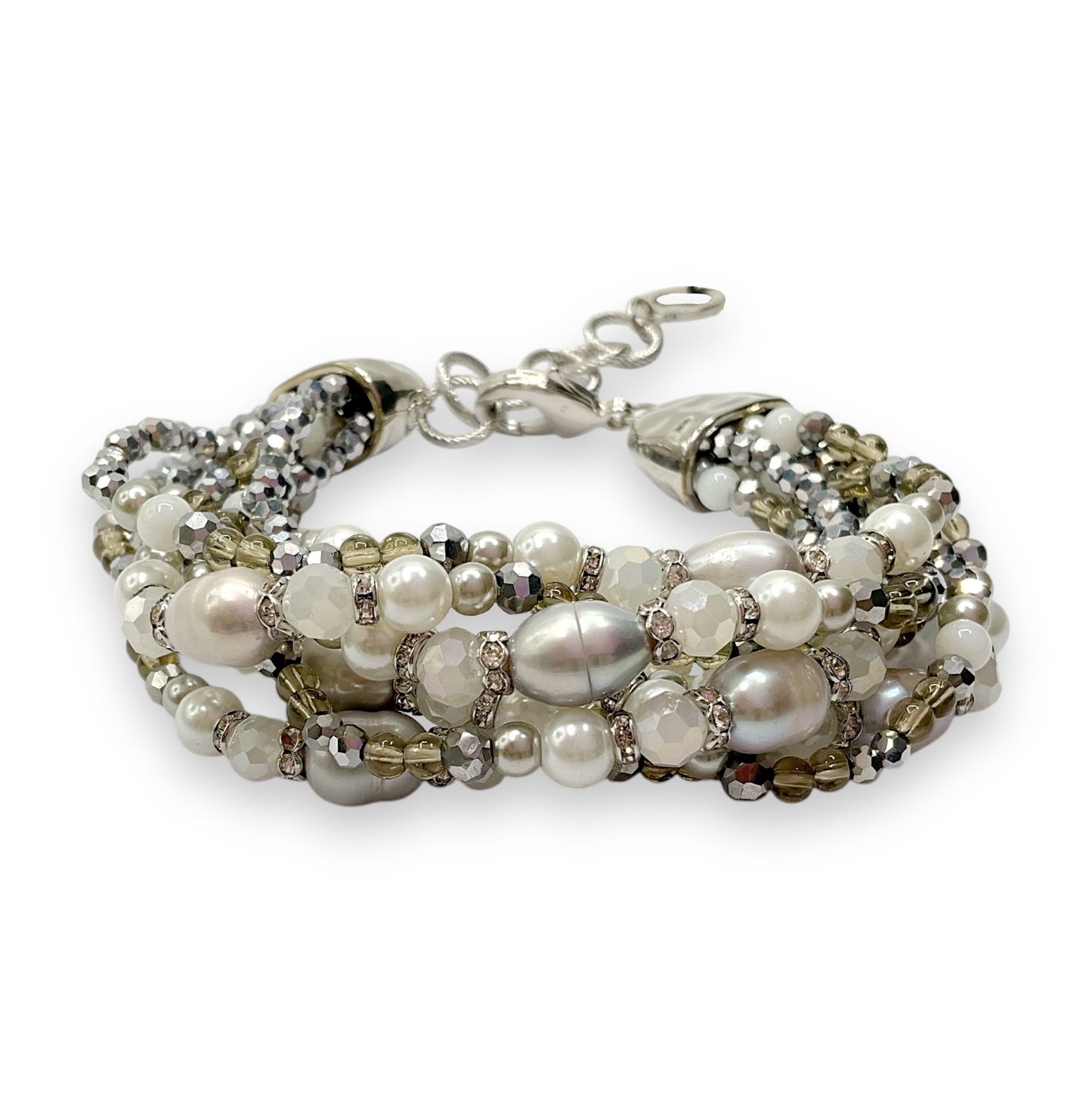 Bracciale Donna Multifili Cristalli Pietre Dure e Perle Ottaviani Bijoux - 47428