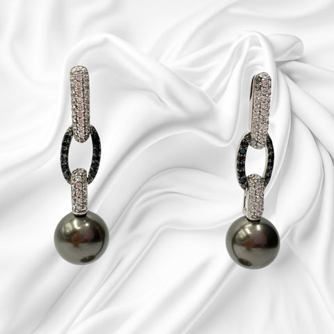 Orecchini Donna zirconi e Perla Grigia Ottaviani Bijoux - 49720