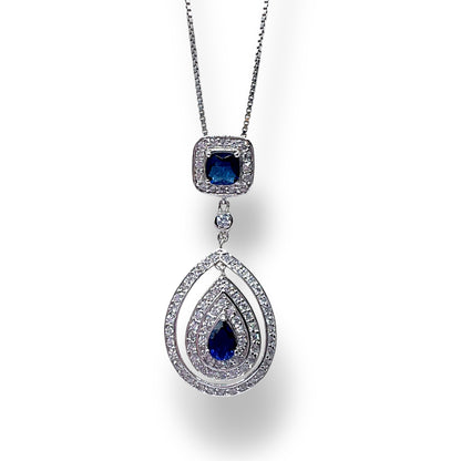 Collana Donna Goccia Pietre Blu e Zirconi Ottaviani Bijoux - 48273