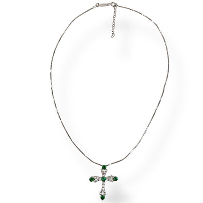 Collana Donna Croce Pietre Verdi e Zirconi Ottaviani Bijoux - 48317