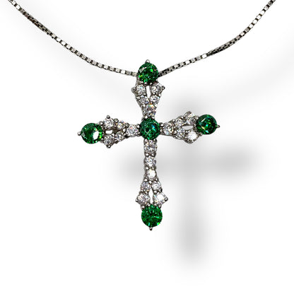 Collana Donna Croce Pietre Verdi e Zirconi Ottaviani Bijoux - 48317