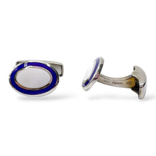 Gemelli Ovali Argento e Smalto Bianco e Blu Antorà - 37