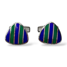 Gemelli Triangolari Argento e Smalto Blu e Verde Antorà - 39