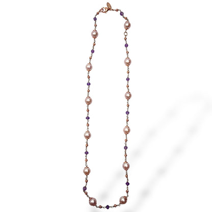 Collana Donna con Ametiste e Perle - Lucos Preziosi