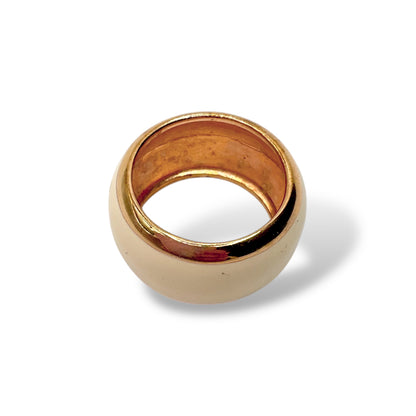 Anello Donna Fedina Bombata con Smalto Panna - Lucos Preziosi