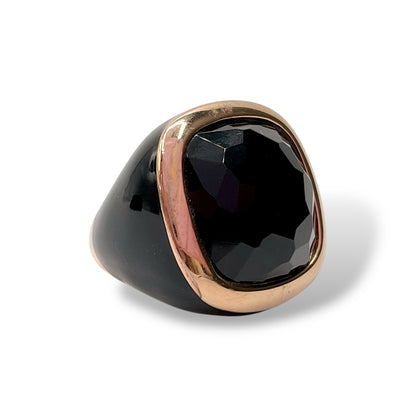 Anello Donna con Onice Quadrato e Smalto - Lucos Preziosi