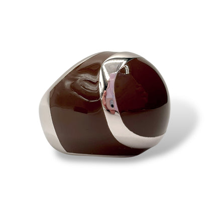 Anello Donna con Smalto Marrone - Lucos Preziosi