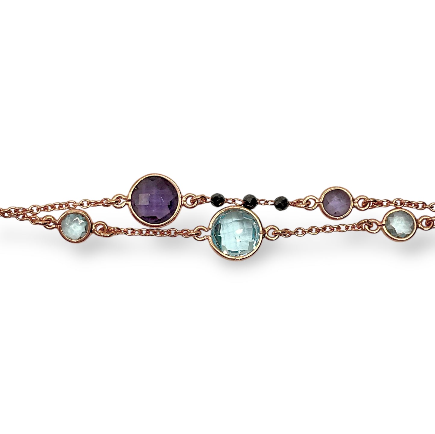 Bracciale Donna con Ametiste, Topazi Azzurri e Spinelli - Lucos Preziosi
