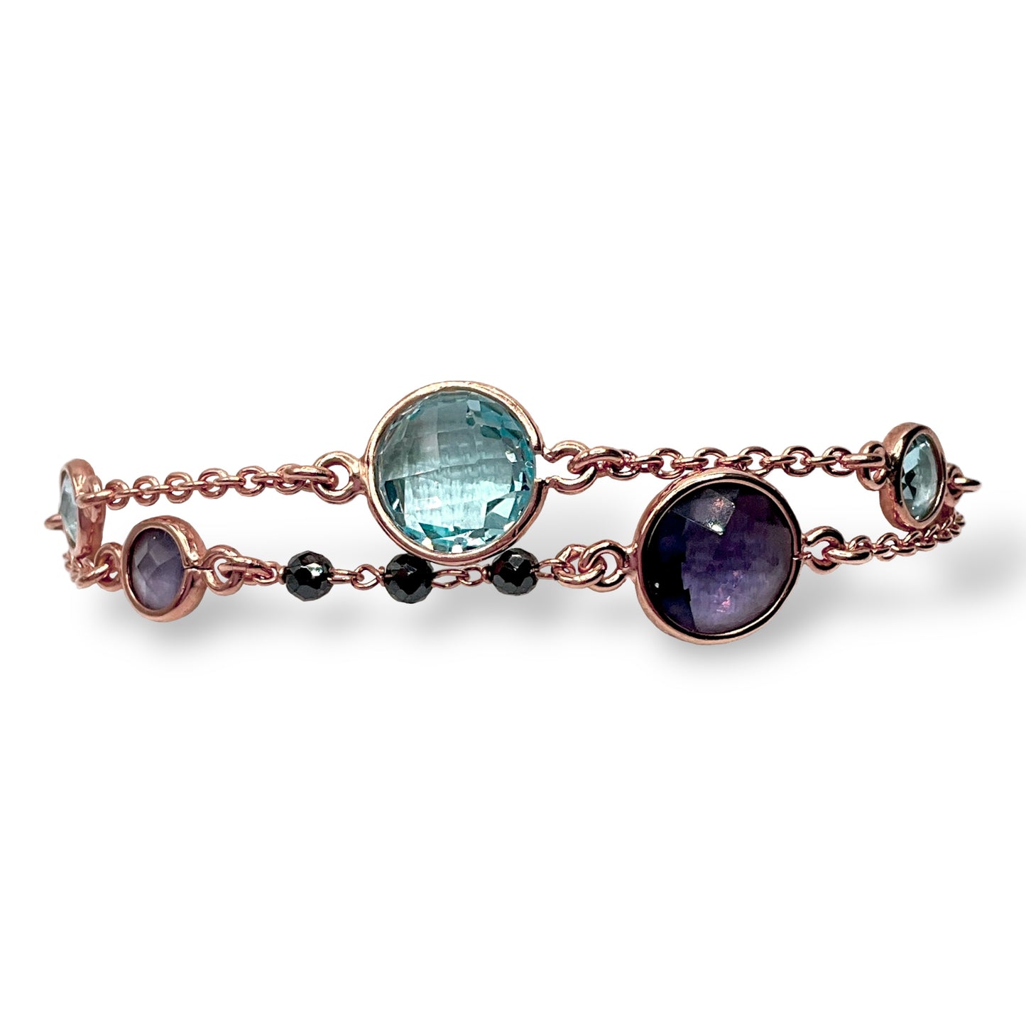 Bracciale Donna con Ametiste, Topazi Azzurri e Spinelli - Lucos Preziosi