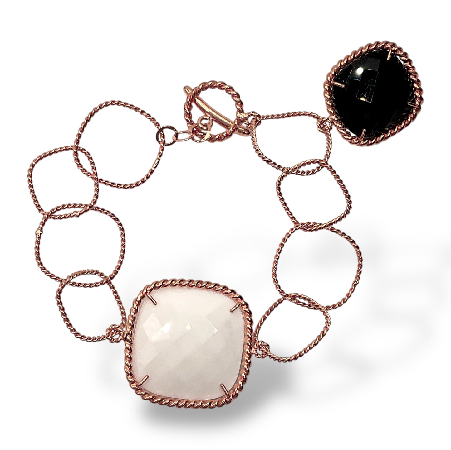 Bracciale Donna con Agata Bianca e Onice - Lucos Preziosi
