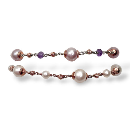 Bracciale Donna con Ametiste e Perle - Lucos Preziosi