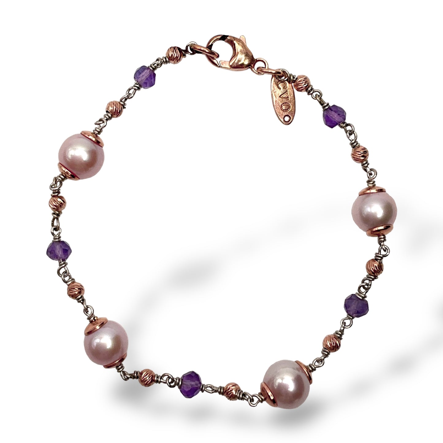 Bracciale Donna con Ametiste e Perle - Lucos Preziosi