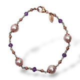 Bracciale Donna con Ametiste e Perle - Lucos Preziosi