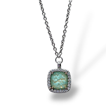 Collana Donna Ti Sento Milano Ciondolo Verde Acqua e Oro - 3792AD