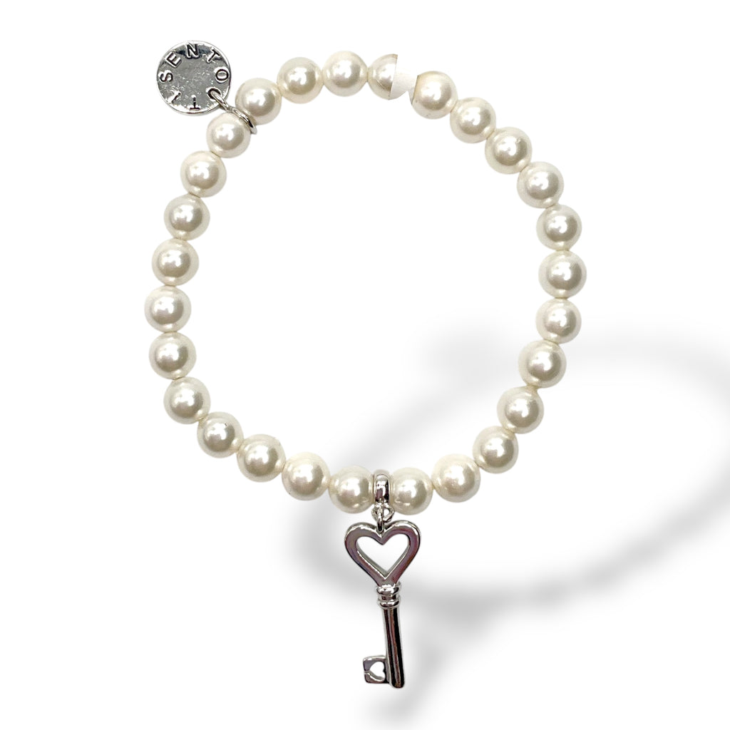 Bracciale con Perle Bianche e Ciondolo Ti Sento Milano - 2668PW