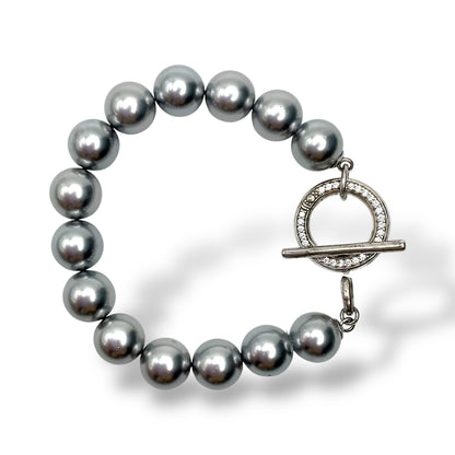 Bracciale di Perle Bianche o Grigie con Chiusura in Argento Ti Sento Milano - 2430PW