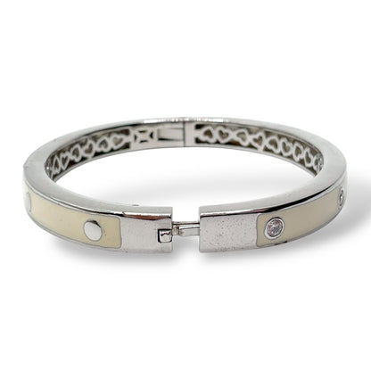 Bracciale Rigido Smalto Panna e Zirconi Ti Sento Milano - 2694EW