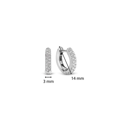 Orecchini a Cerchio in Argento con Zirconi Ti Sento Milano - 7248ZI