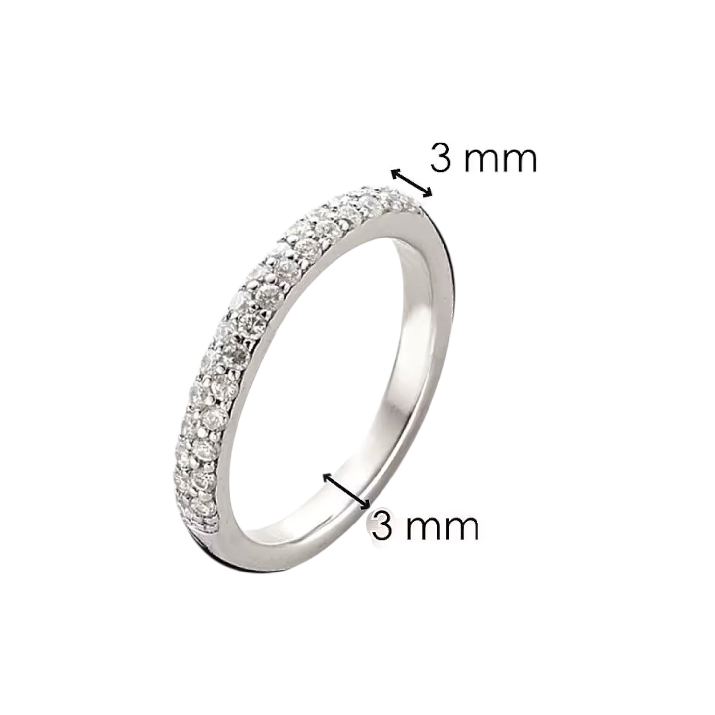 Anello Fedina Donna Doppia Fila di Zirconi Ti Sento Milano - 1414ZI/52