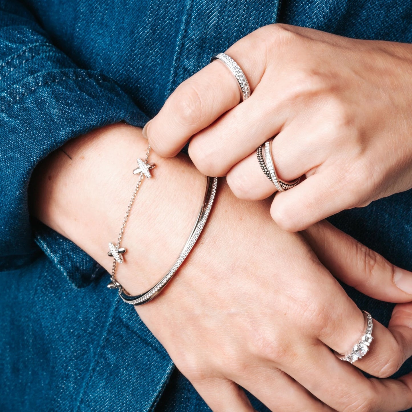 Anello Fedina Donna Doppia Fila di Zirconi Ti Sento Milano - 1414ZI/52
