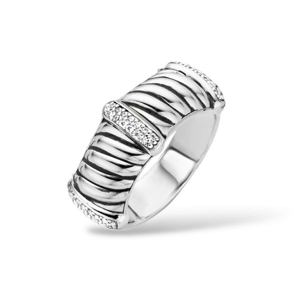 Anello a Fascia Donna Torciglione con Zirconi Ti Sento Milano - 12047ZI