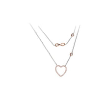Collana Donna In Argento Blu Amante Doppia Con Infinito E Cuore - BCN37VH