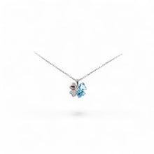 Collana Donna In Argento Blu Amante A Quadrifoglio - BCN234PH