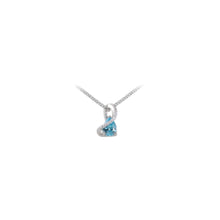 Collana Donna In Argento Blu Amante Ciondolo Topazio Azzurro - BCN227PE