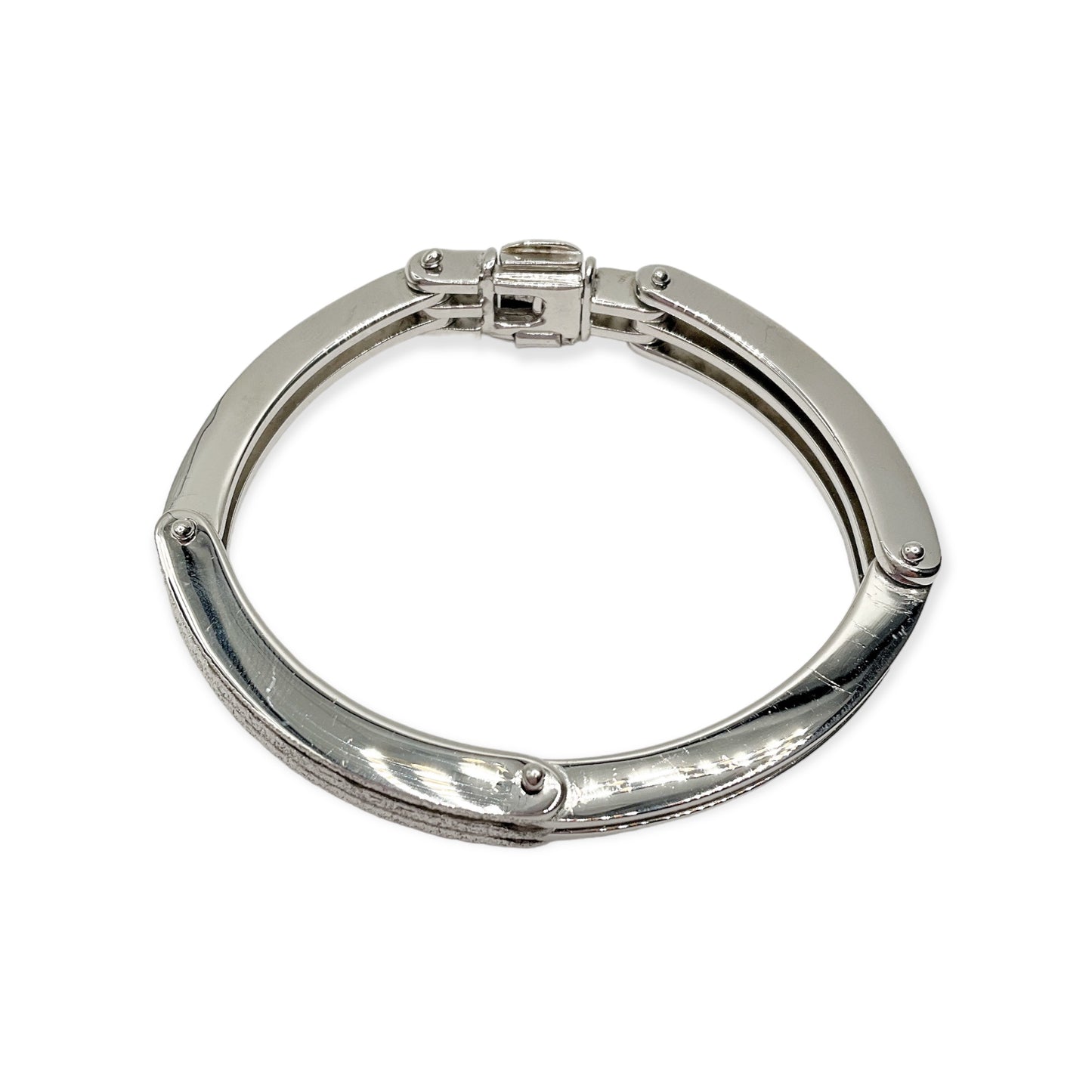 Bracciale Donna Semirigido Sabbiato Lucido in Argento - B0089