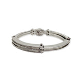 Bracciale Donna Semirigido Sabbiato Lucido in Argento - B0089