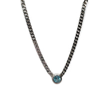 Collana Donna Centrale Topazio Azzurro in Argento - CA010937
